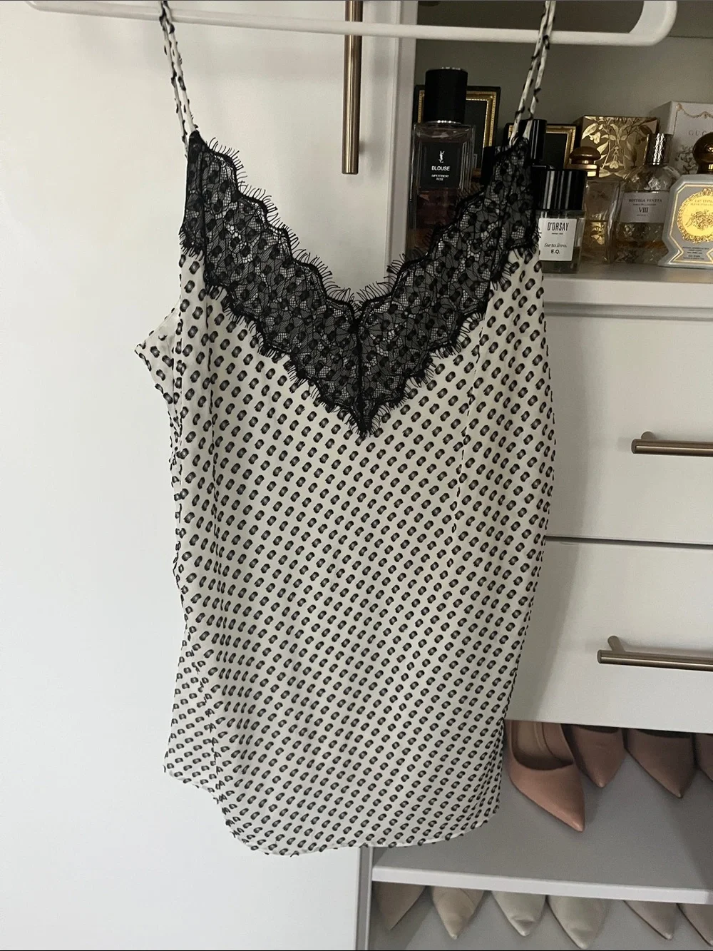 Massimo Dutti spaghetti strap top. Black and white